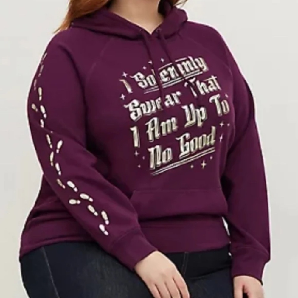 Torrid Raglan Hoodie - Harry Potter Solemnly Swear size 1X (14-16)